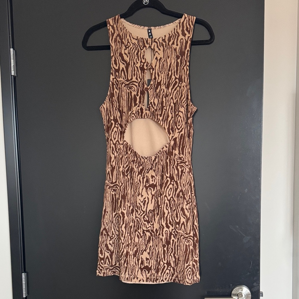 Urban Outfitters Brown and Tan Mini Dress